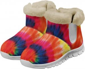 Зимние ботинки chaqlin, противоскользящие, повседневные, для работы на улице, женские, широкие, легкие, с плоским каблуком, с меховой подкладкой, мягкие и уютные, Colorful Tie-Dyed