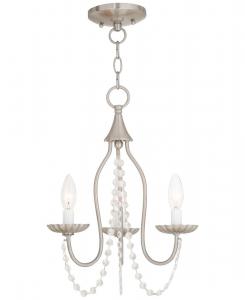 Мини-люстра Alessia на 3 плафона Livex, серебро