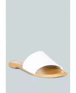 Татами Черные Кожаные Классические Сланцы Flats Rag & Co, белый