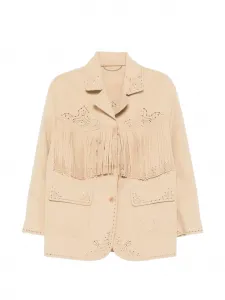 Пальто с бахромой Ermanno Scervino, бежевый