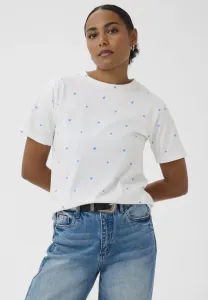 Футболка с принтом корделии Kaffe, Chalk W/Blue Hearts