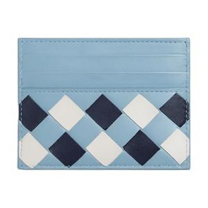 Bottega Veneta Кожаный картхолдер Intrecciato унисекс ледяной синий