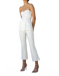 Брюки Lorelei с высокой талией цвета слоновой кости Misha, слоновая кость