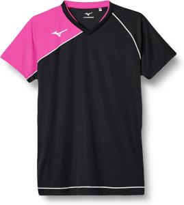 Игровая волейбольная футболка Mizuno (с коротким рукавом) V2MA8001, черный/розовый