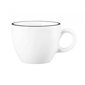 Чашка для капучино Modern Life Black Line 0,22 л с блюдцем, 2 предм Seltmann Weiden, белый черный
