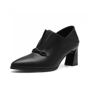 ZHR Женские туфли на платформе с массивным каблуком черные, цвет Black