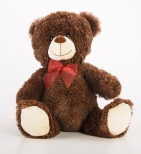 Коричневый плюшевый мишка Daffi с бантом 30 см 29699