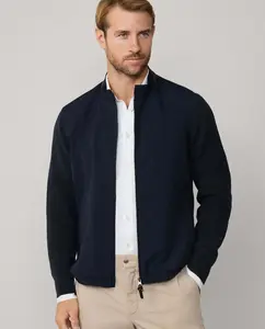 Мужской кардиган из хлопка и кашемира Hackett, темно-синий