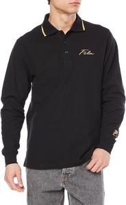Футболка-поло FILA для мужчин и женщин, с длинным рукавом, ткань пике, черный, унисекс