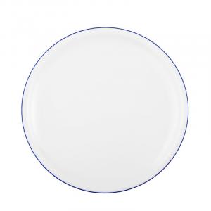 Компактная обеденная тарелка с синей каймой 25 см Seltmann Weiden, белый синий