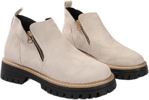 Зимняя обувь Faithgee, защищающая от холода, теплая и удобная, повседневная обувь для женщин, уличные зимние ботинки, ботинки Челси для прогулок и работы, Beige