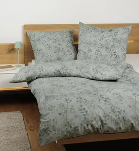 Комплект постельного белья Janine Design Soft Cotton CORTINA 71003, цвет шалфейно-зеленый, размер 135x200+80x80