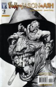 Freddy Vs Jason Vs Ash #2 B Cover B - 2nd Printing Black And White Variant (Wildstorm)