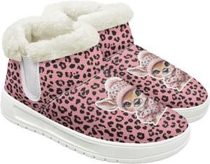 Женские зимние ботинки для снега, теплые комфортные утепленные нескользящие полусапожки для улицы Hechitok, Leopard Deer