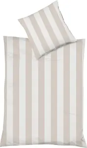 Постельное белье Mako-Satin 240x220, полоски, блок, бежевый, песочный, 114412-7 Fleuresse