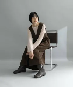 Эксклюзивная вельветовое платье-свитер с перекрестными лямками Kbf, цвет Brown