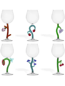 Набор fruits & flowers из шести бокалов для вина, 20х8,5 см, Ichendorf Milano, белый