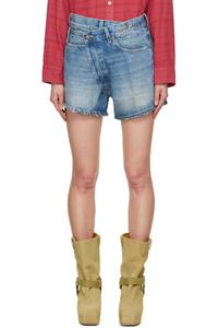 Синие свободные джинсовые шорты Crossover R13