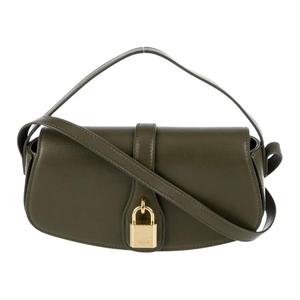 CELINE Кожаная мини-сумка через плечо женская зеленая
