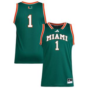 Мужская реплика свингер джерси Miami Hurricanes #1 зеленый Adidas