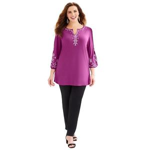 Женский топ размера плюс в любой одежде Catherines Kurta, цвет Berry Pink