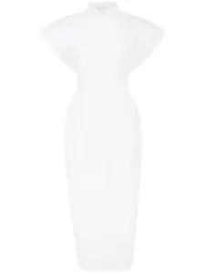 Платье миди с короткими рукавами Alexander McQueen, белый