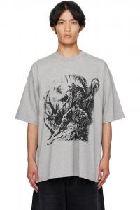 Vetements Серая готическая футболка оверсайз