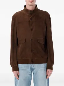 Кожаная куртка на пуговицах Sword, коричневый