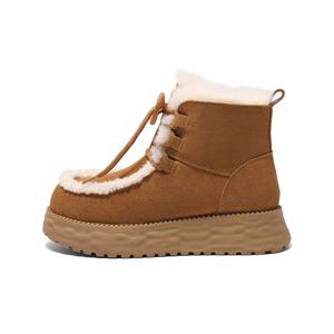 BELLE Женские короткие зимние ботинки устойчивые к скольжению и износу коричневые, цвет Brown