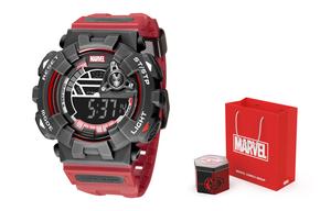 MARVEL Часы Energy Collection Electronic Movement Rubber Strap Watch Men's Watch Black Dial M-5017BLL