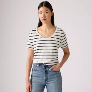 Футболка с коротким рукавом из хлопка и льна Bridget Levi's, цвет Brandy Stripe Egret - White