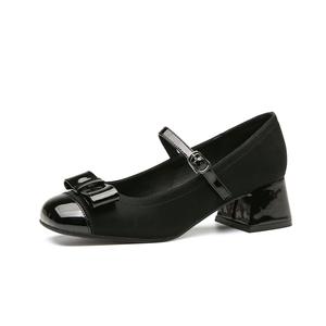 Туфли Мэри Джейн на массивном каблуке для женщин Zomila, Black