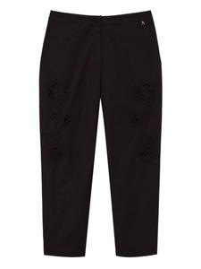 Брюки с английской вышивкой TWINSET, черный