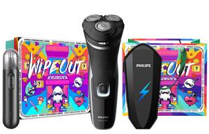 Электрическая бритва S2305 Swivel Type с функцией влажного и сухого бритья, полностью водонепроницаемая для мытья под душем PHILIPS, S2305 (Lightning Storage Bag + Nose Hair Trimmer) [Fun Gift Box]