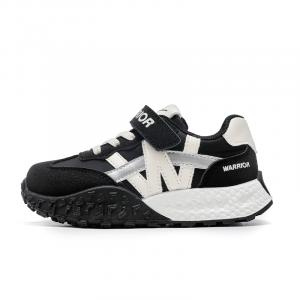 WARRIOR Устойчивые к скольжению повседневные ботинки для детей с амортизацией и устойчивостью к истиранию, черные