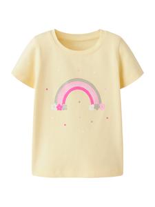 NAME IT Футболка 'NMFDOTTAS' в пастельно-желтом цвете