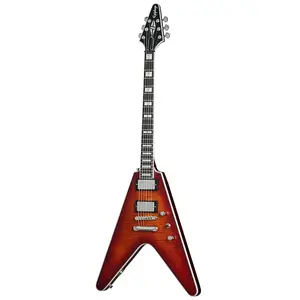 Гитара Epiphone Flying V Prophecy, звукосниматели Fishman Fluence, состаренная окраска Bengal Tiger Burst