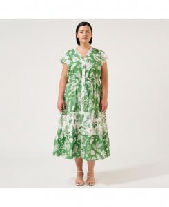 Хлопковое многоярусное платье Amazonia больших размеров ESTELLE, Print