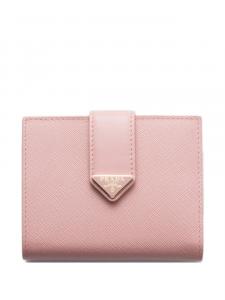 Кошелек с логотипом-треугольником Prada, розовый