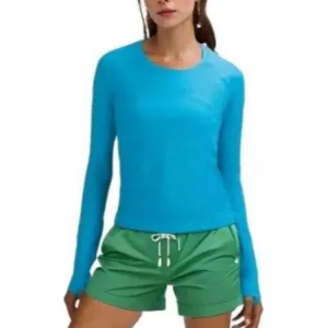 Футболка Swiftly Tech женская Lululemon, electric бирюзовый