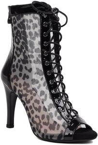 Generic Женские летние ботильоны JXUZY из сетки с открытым носком для модного джазового танца, вечеринки и вечерние сандалии на щиколотке