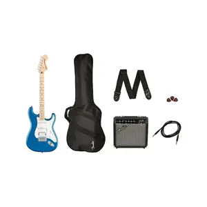 Электрогитара Squier серии Affinity HSS Stratocaster с набором, дека клен, Lake Placid Blue, 230В, Великобритания