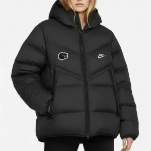 Nike Пуховик Unisex Black с капюшоном