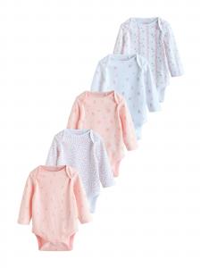 Next Комбинезон/боди в пастельно-голубом, розовом, персиковом цветах