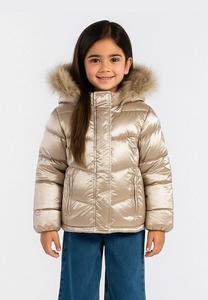 Зимняя куртка MINOTI FIXED FAUX FUR HOOD TRIM, Sand