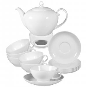 Seltmann Weiden Белый чайный сервиз Rondo/Liane, набор из 14 предметов