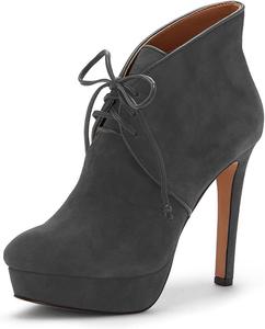 Женские замшевые ботильоны на платформе FOWT с завязками, элегантные с закрытым круглым носком, каблук 4 дюйма, удобные туфли с комбинацией материалов на высоком каблуке для вечеринок, зеленого цвета, размеры США 4-16 M