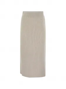 Миди-юбка в рубчик Brunello Cucinelli, бежевый