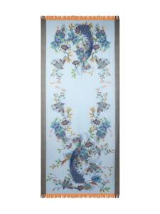 Шерстяной шарф с принтом «Павлины» ETRO, синий