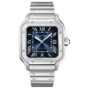 Мужские часы Santos De Cartier, синий Dial